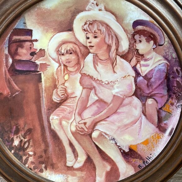 1985 B Peltriaux”Guignol au Luxembourg” Collectors Plate, Children atPuppet Show - Picture 2 of 4
